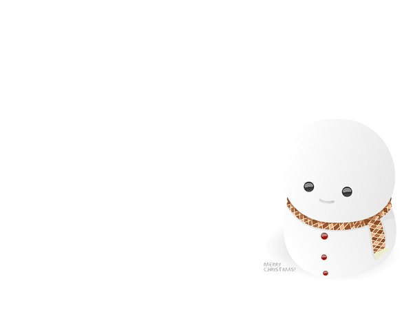 Anime picture 1152x864 with single white background wallpaper christmas merry christmas scarf snowman