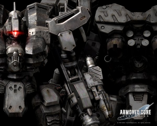Аниме картинка 1280x1024 с armored core красные глаза надпись оружие меха