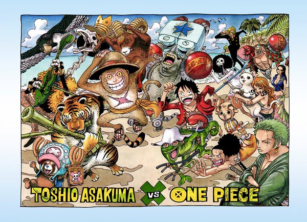 Anime picture 1280x925 with one piece toei animation nami (one piece) monkey d. luffy nico robin roronoa zoro sanji tony tony chopper usopp franky brook (one piece) oda eiichirou long hair fringe short hair breasts open mouth black hair blonde hair smile