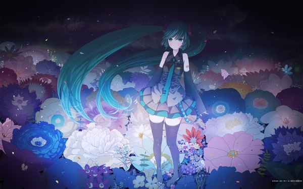 Anime picture 1920x1200 with vocaloid mikumix hatsune miku felt (lidsan) highres wide image girl