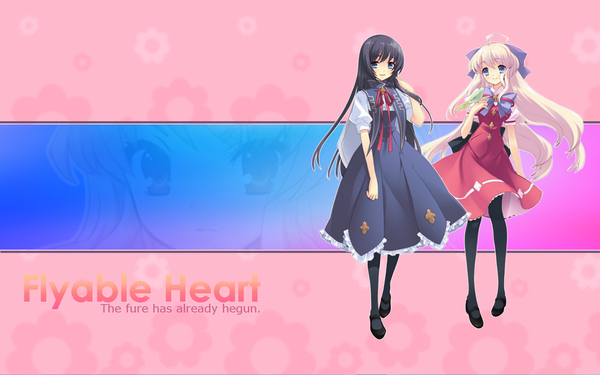 Anime picture 1440x900 with flyable heart shirasagi mayuri minase sakurako itou noiji wide image ranguage engrish