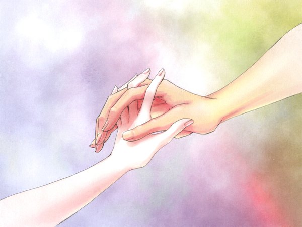 Anime picture 1200x905 with harukanaru toki no naka de tagme (copyright) tohko mizuno holding fingernails official art couple holding hands hands