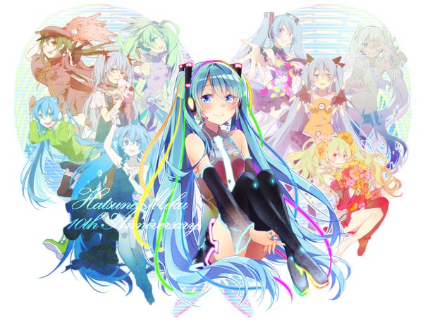 Anime-Bild 1831x1390 mit vocaloid shinkai shoujo (vocaloid) matryoshka (vocaloid) senbonzakura (vocaloid) karakuri pierrot (vocaloid) odds & ends (vocaloid) tell your world (vocaloid) spica (vocaloid) hatsune miku no shoushitsu (vocaloid) ai kotoba ii (vocaloid) hatsune miku asagao minoru blush fringe highres blue eyes smile hair between eyes twintails very long hair