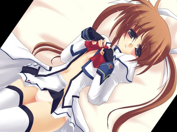 Anime picture 1600x1200 with mahou shoujo lyrical nanoha strikers takamachi nanoha light erotic tagme