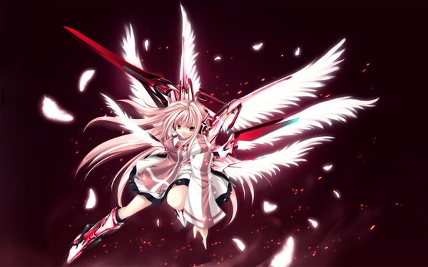 Anime picture 2456x1535 with highres wide image mecha musume girl wings