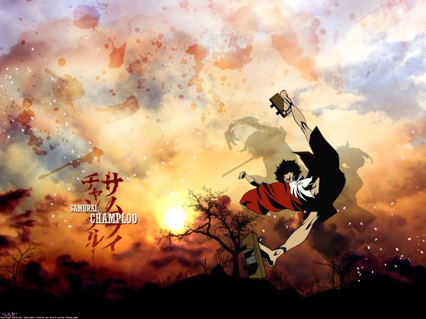 Anime picture 1600x1200 with samurai champloo mugen (samurai champloo) evening sunset boy