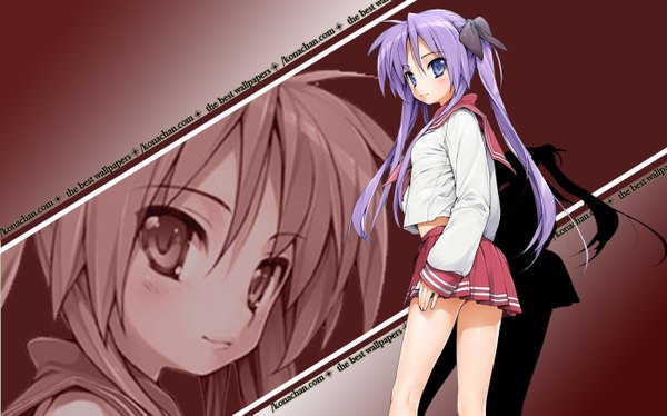 Anime picture 1398x873 with lucky star kyoto animation hiiragi kagami wide image girl