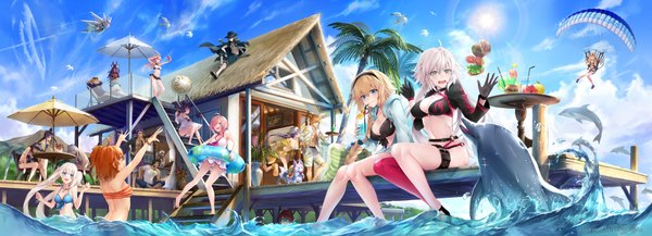 Anime picture 4000x1452 with fate (series) fate/grand order fate/extra artoria pendragon (all) jeanne d'arc (fate) (all) mash kyrielight jeanne d'arc alter (fate) tamamo (fate) (all) gilgamesh (fate) archer (fate) fujimaru ritsuka (female) anastasia (fate) katsushika hokusai (fate/grand order) jeanne d'arc alter (swimsuit berserker) (fate) bb (fate) (all) fou (fate) jeanne d'arc (swimsuit archer) marie antoinette (fate/grand order) tokitarou (fate/grand order) bb (swimsuit mooncancer) (fate)