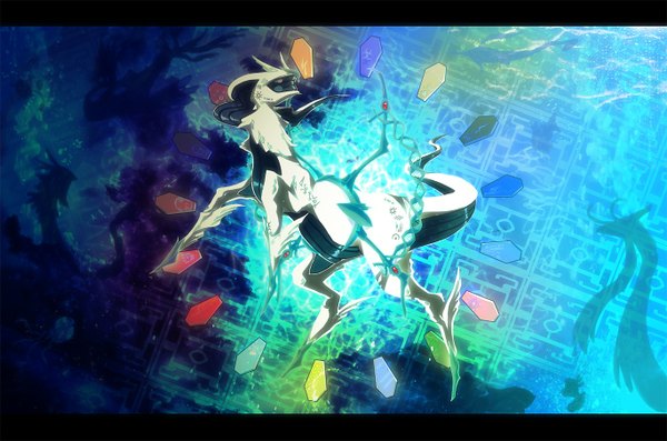 Anime picture 1368x906 with pokemon nintendo arceus tuooneo (artist) shadow letterboxed no people monster pokemon (creature)