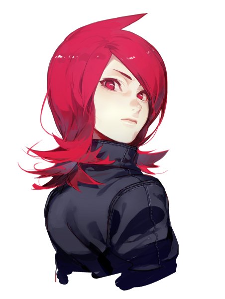 Anime picture 904x1200 with pokemon pokemon heartgold and soulsilver nintendo silver (pokemon) hujimogeo single long hair tall image looking at viewer simple background red eyes white background red hair girl jacket
