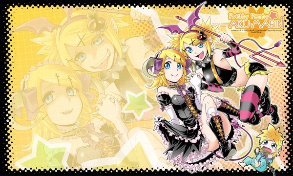 Anime picture 1920x1152 with vocaloid kagamine rin kagamine len kitano tomotoshi highres wide image girl