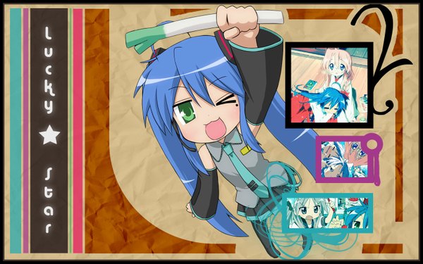 Anime picture 1440x900 with lucky star vocaloid kyoto animation izumi konata wide image girl