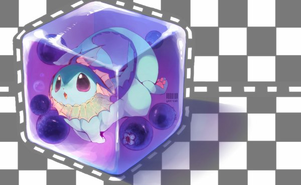 Аниме картинка 1052x648 с покемон nintendo vaporeon yen-cat (mimi) один (одна) широкое изображение шахматный фон gen 1 pokemon животное