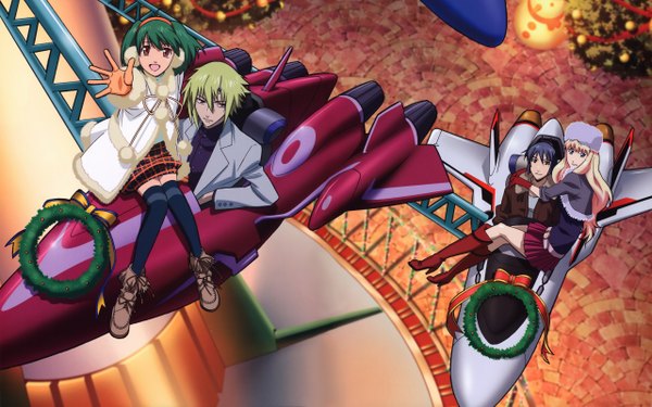 Anime picture 2560x1600 with macross macross frontier highres wide image christmas