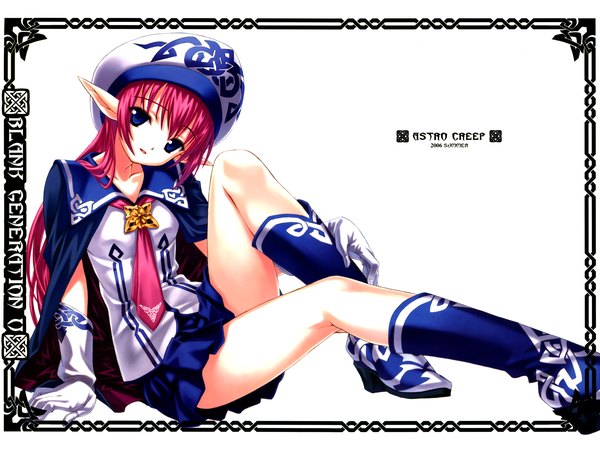 Anime picture 3200x2400 with highres light erotic red hair elf miniskirt