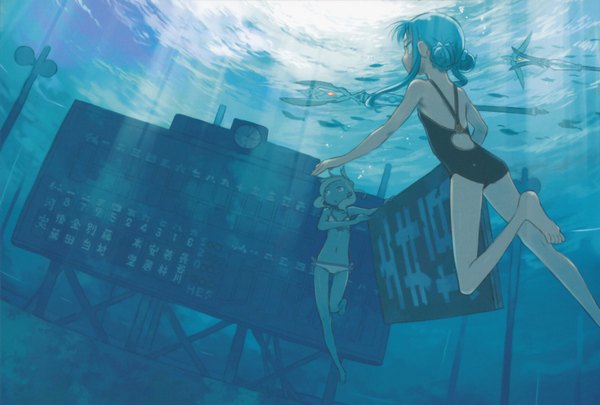 Anime picture 3490x2360 with shigofumi fumika chiaki kuroboshi kouhaku highres swimsuit bikini water