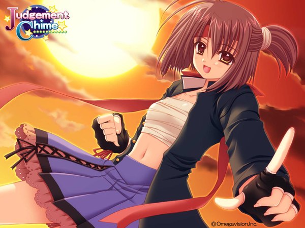 Anime picture 1600x1200 with judgement chime allyl albert nishimata aoi navel