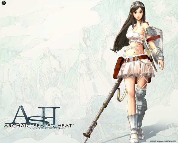 Anime picture 1280x1024 with jpeg artifacts weapon armor gun seashell archaid sealed heat