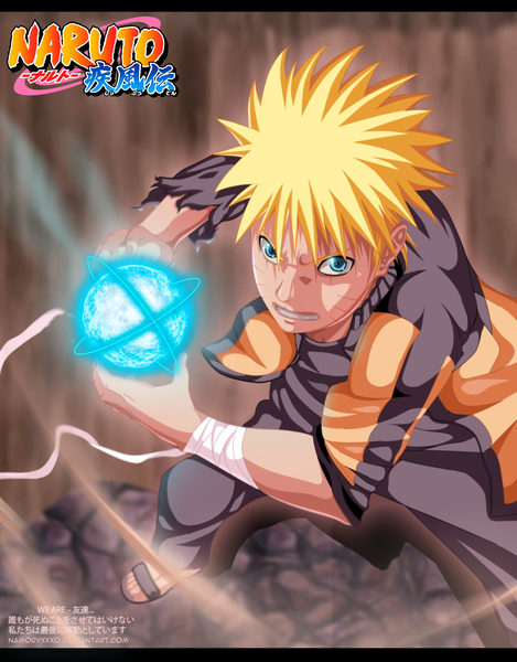 Anime picture 2000x2558 with naruto studio pierrot naruto (series) uzumaki naruto iawessome single tall image highres short hair blue eyes blonde hair inscription grin coloring magic facial mark whisker markings angry jinchuriki boy