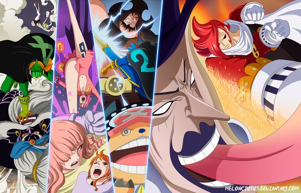 Anime-Bild 2284x1467 mit one piece toei animation tagme (character) nami (one piece) tony tony chopper vinsmoke reiju carrot (one piece) charlotte smoothie charlotte perospero vinsmoke ichiji vinsmoke niji vinsmoke yonji charlotte oven melonciutus long hair fringe highres short hair open mouth black hair