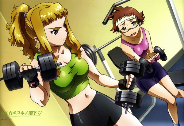 Anime picture 1200x822 with mai hime sunrise (studio) kikukawa yukino suzushiro haruka bike shorts