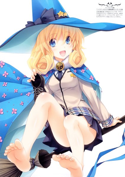Anime picture 4907x6965 with highschool dxd le fay pendragon miyama zero single long hair tall image blush fringe highres breasts open mouth blue eyes blonde hair absurdres light smile bare legs girl skirt uniform school uniform