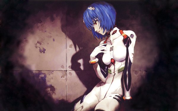 Anime picture 2160x1350 with neon genesis evangelion gainax ayanami rei riku (wana) highres wide image bodysuit