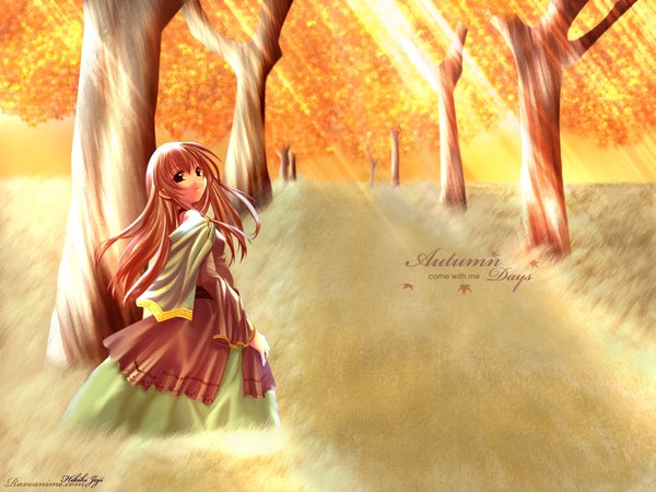 Anime picture 1600x1200 with club maniax naruse chisato autumn
