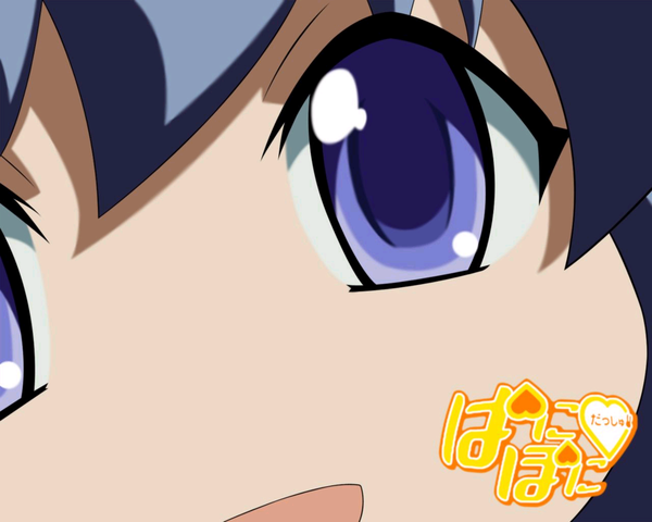 Anime picture 1280x1024 with pani poni dash! serizawa akane single looking at viewer blue eyes blue hair copyright name close-up girl