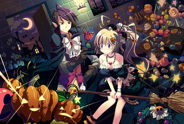 Anime picture 1754x1192 with yamadori yoshitomo highres cleavage halloween tagme