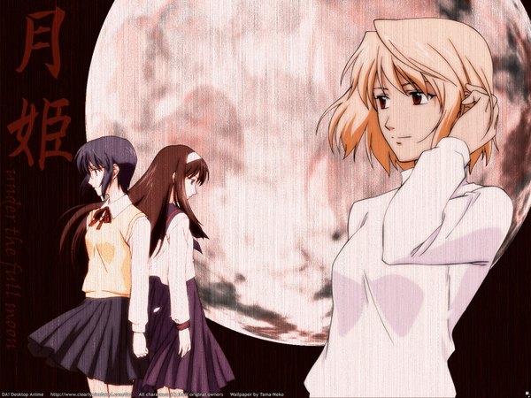 Anime picture 1600x1200 with shingetsutan tsukihime type-moon arcueid brunestud toono akiha ciel (tsukihime)