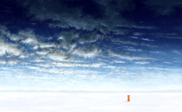 Anime picture 1477x913 with original mks wide image sky cloud (clouds) winter snow no people landscape