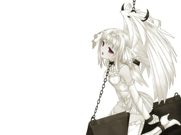 Anime picture 1600x1200 with murakami suigun white background wings tagme