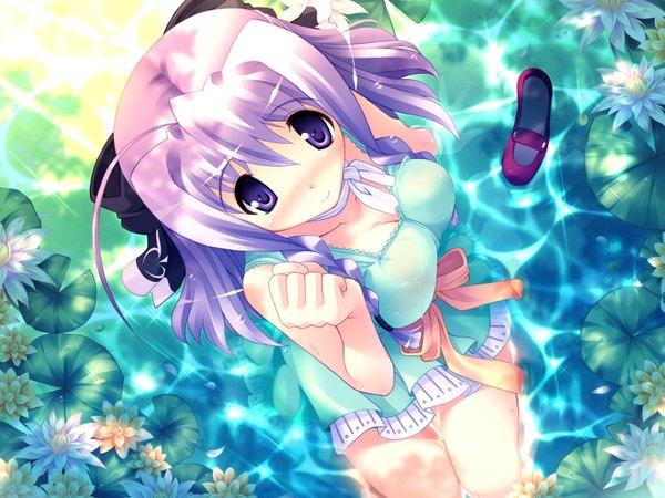 Anime picture 1600x1200 with primary (game) lime luna oaklane long hair blush purple eyes game cg purple hair girl