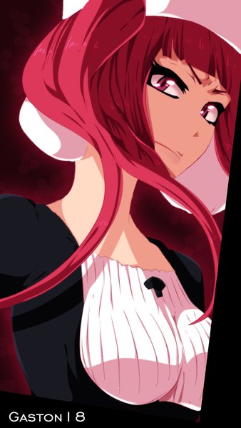 Anime picture 677x1200 with bleach studio pierrot dokugamine riruka tongasart single long hair tall image smile twintails pink hair pink eyes coloring girl cap