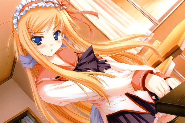 Anime picture 5510x3679 with nursery rhyme moekibara fumitake highres blonde hair scan thighhighs serafuku