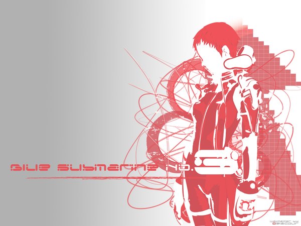 Anime picture 1600x1200 with blue submarine no 6 gonzo kino mayumi short hair profile inscription grey background wallpaper monochrome no face girl pilot suit
