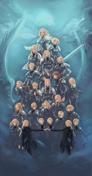 Anime picture 1626x3090 with claymore madhouse clare (claymore) teresa miria priscilla (claymore) galatea irene helen alicia (claymore) beth (claymore) ophelia deneve dietrich (claymore) flora (claymore) cynthia (claymore) hysteria (claymore) jean (claymore) roxanne (claymore) cassandra (claymore)