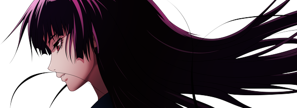 Anime picture 8207x3000 with tasogare otome x amnesia silver link kanoe yuuko single long hair highres red eyes wide image absurdres purple hair profile transparent background vector girl