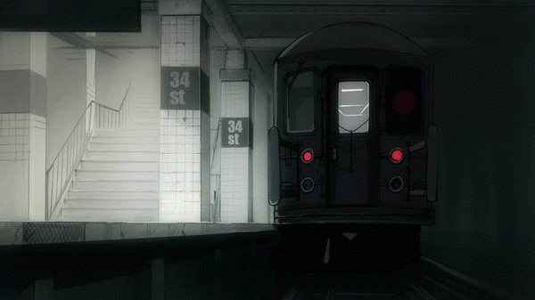 Anime picture 1024x576 with original seo tatsuya wide image stairs train train station railways subway