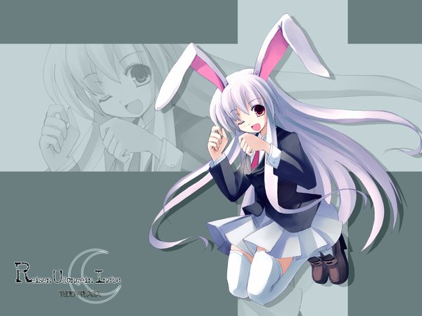 Anime picture 1600x1200 with touhou reisen udongein inaba bunny ears bunny girl zoom layer girl