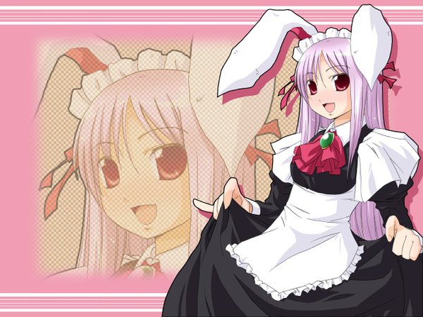 Anime picture 1280x960 with touhou suigetsu reisen udongein inaba maid bunny ears bunny girl zoom layer girl