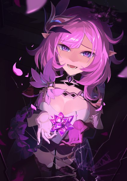 Anime picture 3328x4716 with honkai impact 3rd honkai (series) elysia (honkai impact) elysia (miss pink elf) (honkai impact) zhu fun (pixiv 21401851) single long hair tall image looking at viewer highres breasts open mouth blue eyes light erotic large breasts pink hair absurdres cleavage :d from above