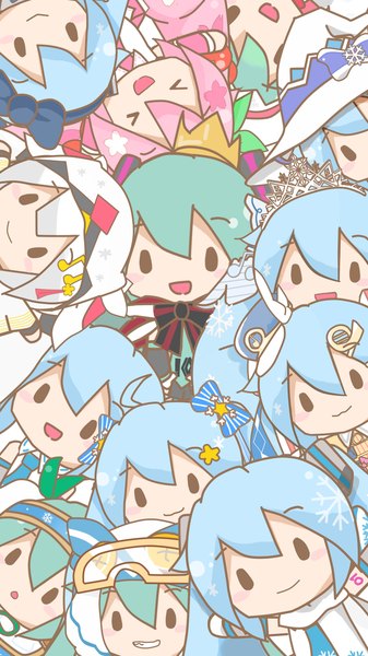 Anime picture 2160x3840 with vocaloid hatsune miku yuki miku sakura miku yuki miku (2014) yuki miku (2019) yuki miku (2015) yuki miku (2013) yuki miku (2017) yuki miku (2011) yuki miku (2018) yuki miku (2010) yuki miku (2020) yuki miku (2016) yuki miku (2012) neko kk long hair tall image looking at viewer blush