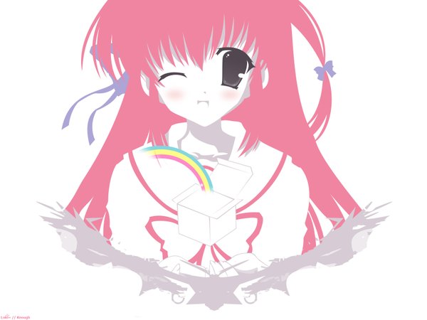Anime picture 1600x1200 with gift eternal rainbow fukamine riko white background multicolored tagme