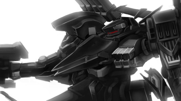 Anime picture 1600x900 with armored core damegane simple background wide image white background no people weapon robot mecha
