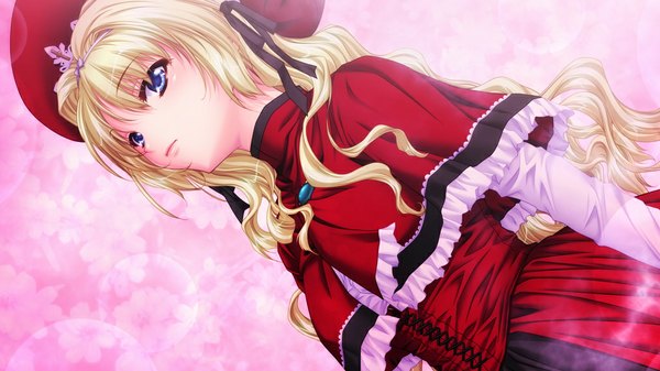 Anime picture 1024x576 with eve to iu na no omocha eve quart gotou long hair blue eyes blonde hair wide image game cg girl