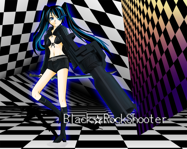 Anime picture 1252x1000 with black rock shooter black rock shooter (character) tagme