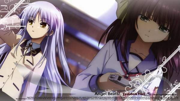 Anime picture 1920x1080 with angel beats! key (studio) tachibana kanade nakamura yuri highres wide image