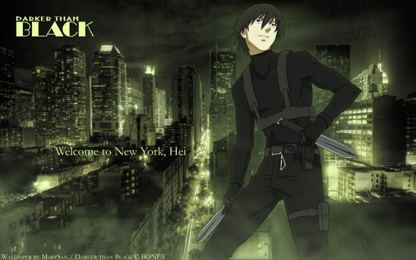 Anime picture 2560x1600 with darker than black studio bones hei (darker than black) highres wide image sky